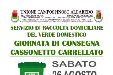 Consegna cassonetti servizio raccolta verde domicialiare