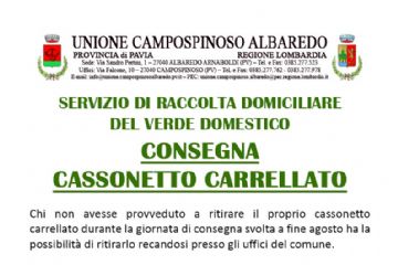 Consegna cassonetti servizio raccolta verde domicialiare